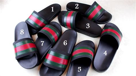 fake gucci flip flops vs real|faux gucci slides.